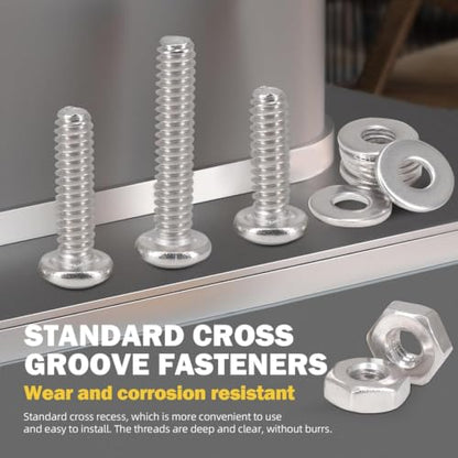 180 PCS Bolt Combination Kit #10, 3/8", 3/4", 1" - size: 4.8 mm, style: Round head machine screw
