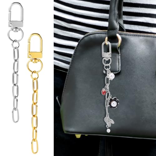Hzopcw 20pcs Keychain Making Kits for Bag Charm, Gold & Silver - color: A-20pcs-Gold,Silver