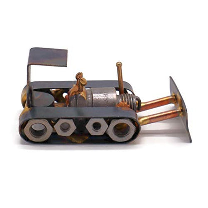 Bulldozer Collectible Handmade Metal Art Figurine, Desk Accessories, Trophy, Boss Gift, Home Office Décor, Construction Worker Gift - style: Bulldozer