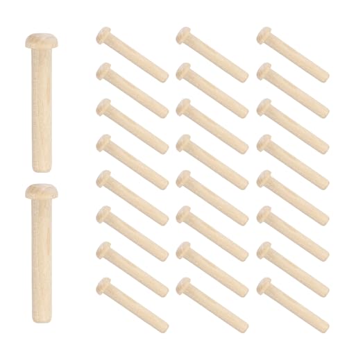MECCANIXITY Wooden Axle Pegs 5/16" Dia. 2-1/8" Length, Unfinished Wood Pegs for DIY Model Cars Trucks, 25pcs - size: 5/16" Dia. 2-1/8" Length