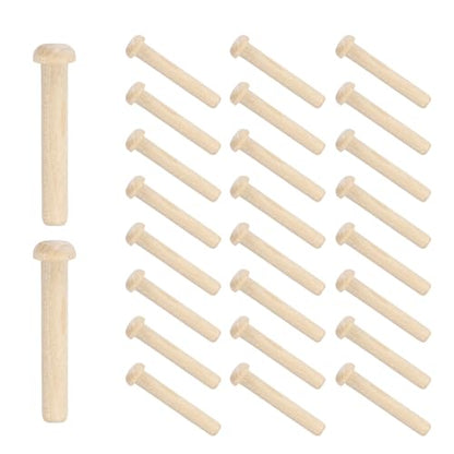 MECCANIXITY Wooden Axle Pegs 5/16" Dia. 2-1/8" Length, Unfinished Wood Pegs for DIY Model Cars Trucks, 25pcs - size: 5/16" Dia. 2-1/8" Length