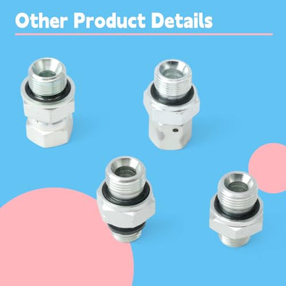 STB-G3/8 Hydraulic Flow Control Valve Compatible with Mini Excavator, 3/8" L08 M14 Connection Silver Replacement Parts 5 Pcs