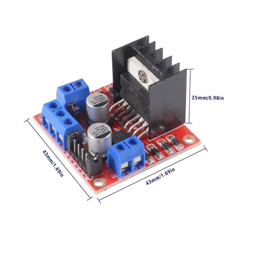 L298N Motor Driver Controller Board Dual H-Bridge for Arduino Stepper DC Motors Kit with 4 DC Motors and Smart Car Wheels Compatible with Arduino Robot Car Projects