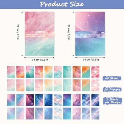 Galaxy Gradient Scrapbook Paper Pack, 60 Sheets, 14 x 21 cm - color: Galaxy Gradient