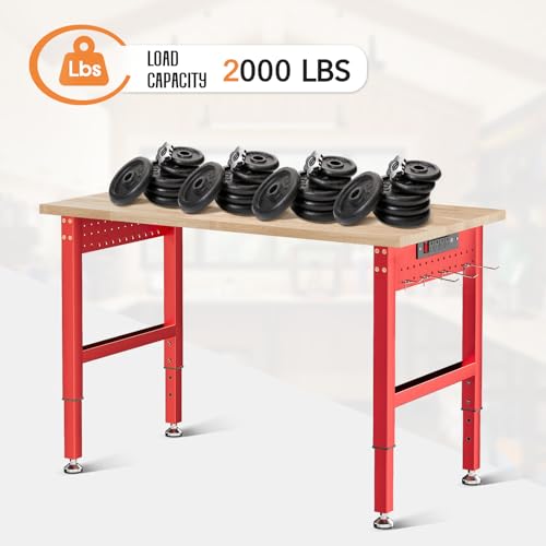 SPECRAFT Red Adjustable Heavy-Duty Workbench - color: Red, size: Standard/44"x20"