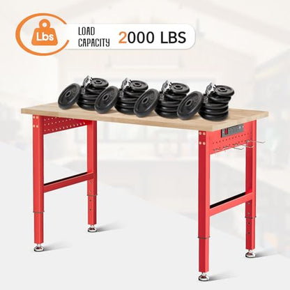 SPECRAFT Red Adjustable Heavy-Duty Workbench - color: Red, size: Standard/44"x20"