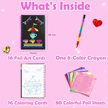FUNNYB&G Foil Art Craft Kit for Kids, Sparkly Birthday Gift Toy for Girls - style: Amusement Park