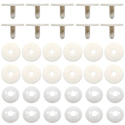 TOAOB 20 Set 50mm Doll Joints for Amigurumis White Plastic Animals Joints for Crochet Stuffed Animals Limbs and Arms Joints Doll Making - size: 50mm