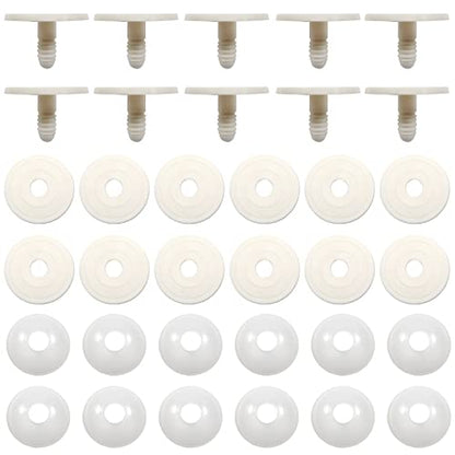 TOAOB 20 Set 50mm Doll Joints for Amigurumis White Plastic Animals Joints for Crochet Stuffed Animals Limbs and Arms Joints Doll Making - size: 50mm