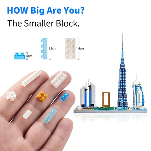 Architecture Dubai Skyline Collectible Model Building Kit Micro Blocks Sets for Adults Present Model Kit 2545 Pieces