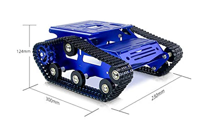 Smart Robot Car Chassis Kit Aluminum Alloy Big Tank Chassis with 2WD Motors for Jetson Nano/Raspberry Pi/Arduino DIY STEM Education Projects and ROS Research (Blue, with DC Motor) - color: Blue