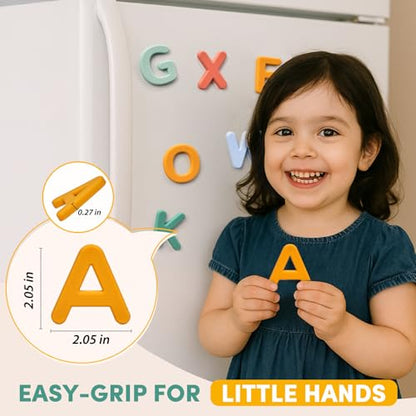 JoyCat Soft Silicone Magnetic Alphabet Letters, 26 Uppercase (Subtle Color) - color: Subtle Color