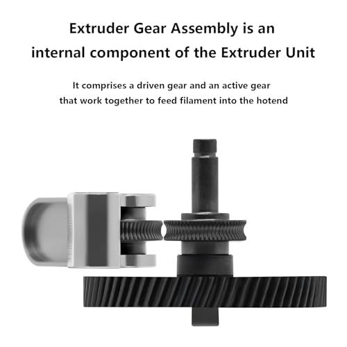 Upgrade Hardened Steel Extruder Gear Assembly Kit for Bambu Lab A1, Aluminum Alloy Handle Helical Gear Integrated Shaft Design DLC Coating Extruder Gear for A1, A1 Mini 3D Printer - style: for A1