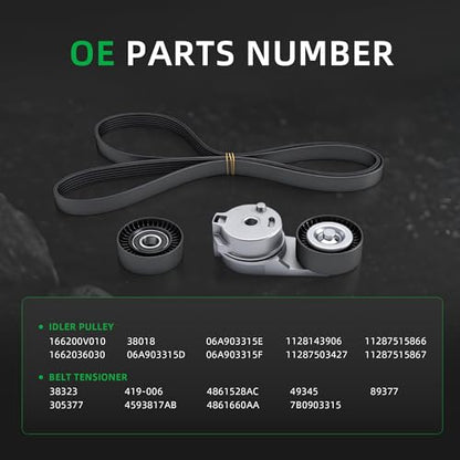 Serpentine Belt Tensioner Idler Pulley Kit for Ram 1500 5.7L V8 2013-2022 - size: for Ram 1500/1500 Classic 2013-2022