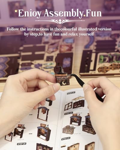 Cutefun Book Nook Kit - DIY Miniature Dollhouse Kit for Adults and Teens - color: The Astrology Bookshop