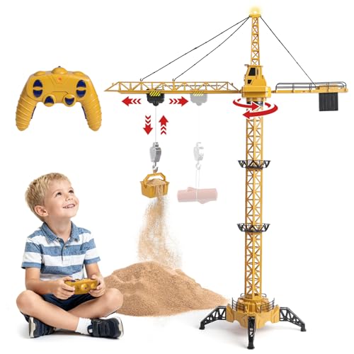 Mini Tudou RC Crane Toy, 50.4 inch Tall Large Toy Cranes for Boys Age 6-12