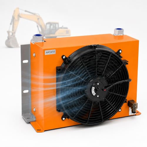 AH1417T-CA Hydraulic Oil Cooler 12V DC 120W Air Oil Cooler with Fan - color: AH1417T-CA Hydraulic Oil Cooler