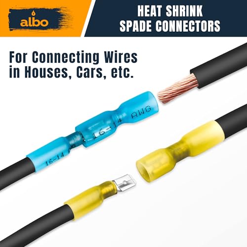 ALBO Heat Shrink Crimp Connectors (Female Yellow 12-10 AWG) - color: Female Yellow 12-10 AWG