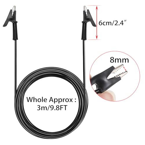 Sumnacon 2 Pcs Dual Ended Crocodile Alligator Clips with Wires,9.9 ft/3m - size: 3 m