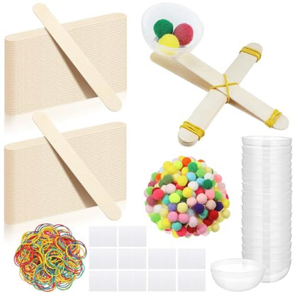 Foilswirl 36 Sets Stem Catapult Building Kit DIY Stick Catapults Craft Kits for Kids Classroom Educational and Learning Activities Camp Crafts Supplies(Colorful) - color: Colorful