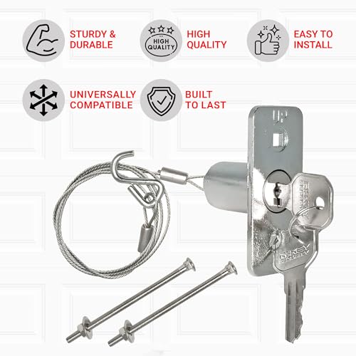 Universal Garage Door Emergency Release Lock Cable, Garage Door Opener Quick Release Lock Disconnect Key Lock