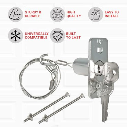 Universal Garage Door Emergency Release Lock Cable, Garage Door Opener Quick Release Lock Disconnect Key Lock