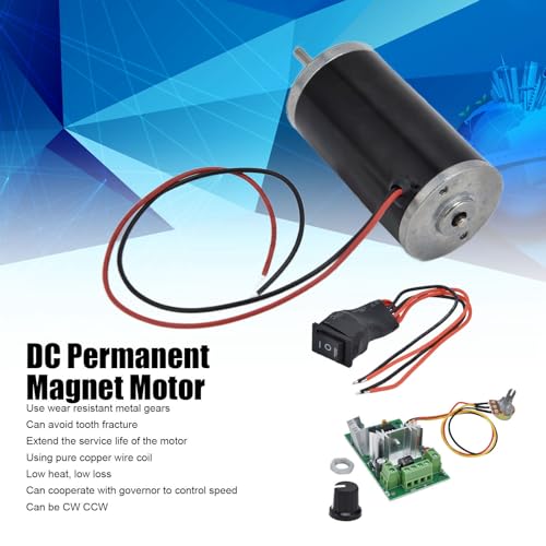 31ZY DC Brushed Motor, High Torque Low Noise High Speed PWM Control for DIY Robotics 12V 4000RPM with Speed Governor Metal Gear Pure Copper Coil 1 Pack - size: 12V4000RPM