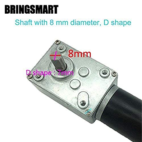 BRINGSMART 12V 16rpm DC Worm Gear Motor Self-Locking Mini Engine Turbine - size: 12V 16rpm