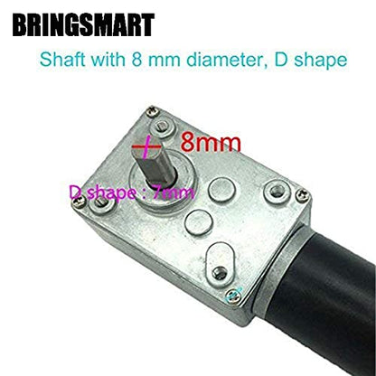 BRINGSMART 12V 16rpm DC Worm Gear Motor Self-Locking Mini Engine Turbine - size: 12V 16rpm