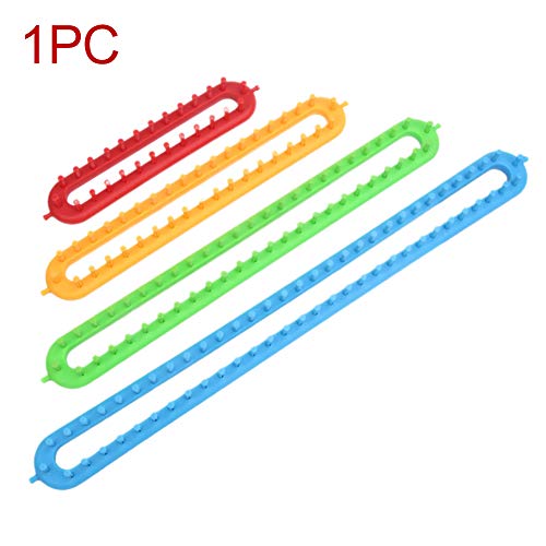 Knitting Loom Kit, Rectangle Weaving Looms Set with a Crochet Hook and Needle, Quick Scarf Hats Maker DIY Crocheting Handmade Craft Kit for Knitting Lovers Beginners(26cm,Red)