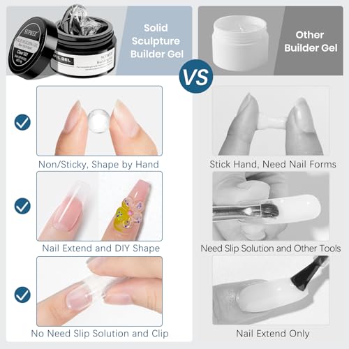 Clear and Pearl White Nail Extension Gel 3D Nail Art Sculpture Gel - color: Clear&Pearl White