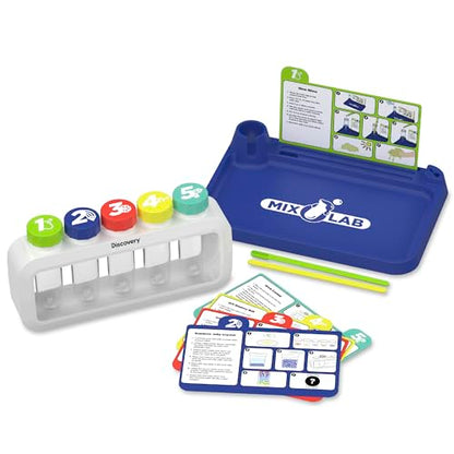 Discovery Sensory Science Test Tube Chemistry Lab| 5 STEM Experiments| Glow Slime, DIY Bouncy Ball, Crystal Growing, Instant Snow| Science Kit for Kids| Educational Learning Toy| Gift for Ages 6+