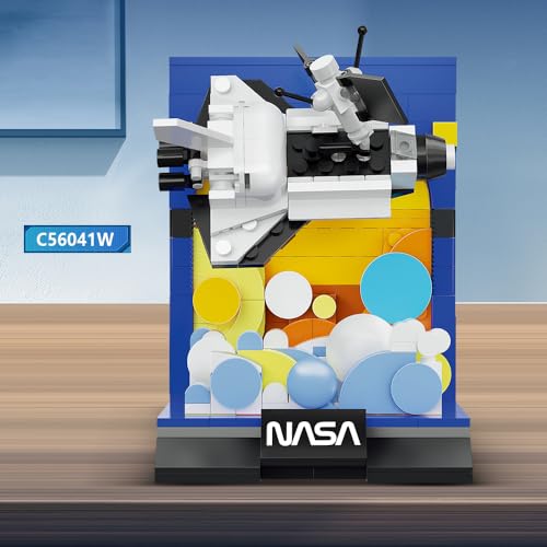 CaDA C56041W Space Shuttle Building Block Model, Space Exploration Series with Nassa Logo Display Base, White Spacecraft Creative Assembly Toy, Science and Education Collectible Ornaments 250 Pieces - color: C56041w
