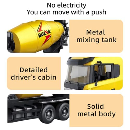 Die Cast All-Metal Concrete Mixer Truck Model 1:50 Scale - Highly Detailed Construction Toy, Perfect for Collectors and Display, Durable Alloy Material, Ideal Gift - style: Mixer Truck model