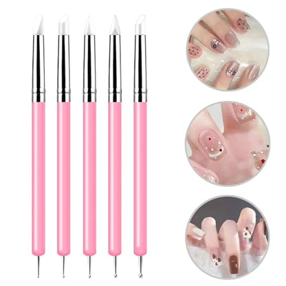 10 Pcs Silicone Clay Sculpting Tools Set, Double-Ended Dotting Tools & Silicone Brushes for Polymer Clay, Air Dry Clay, Pottery & DIY Crafting-Pink - color: 10Pcs-Pink