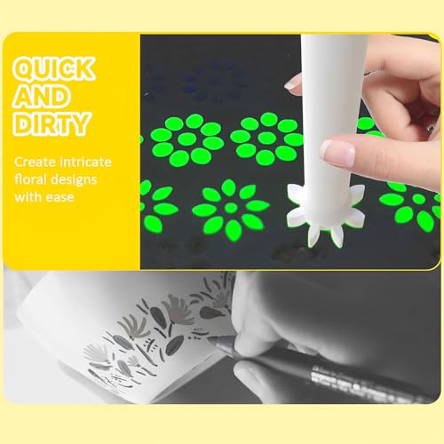 Corey-z Dot Painting Tools Set – 5 Dual-Ended White Dotting Pens with 10 Unique Patterns for Mandala, Rock Painting, and Floral Dot Art – Perfect for Beginners and Artists