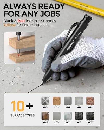 Nicpro Carpenter Pencil with Sharpener, 2 Pack Pencils for Construction - size: 2 PACK