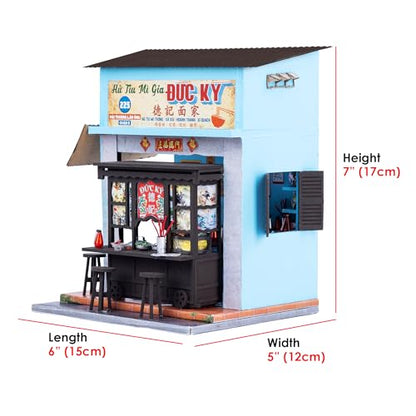 Vietnam DIY Miniature Kit - Asian Noodle House - Tiny Diorama Building Kits, Craft Hobby Gifts for Teens and Adults