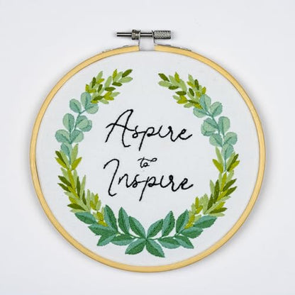 DUTCH STITCH BROTHERS Aspire Embroidery Starter Kit with Pattern and Instructions. Stamped Embroidery Kits with Embroidery Clothes with Pattern. 6" Embroidery Hoop - color: DSB032 Stamped fabric