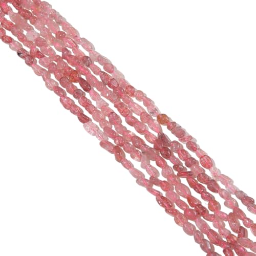 BEADIA Natural Irregular Freeform Strawberry Quartz Stone Beads for DIY Jewelry Making 5-8mm 38cm - color: Strawberry Quartz