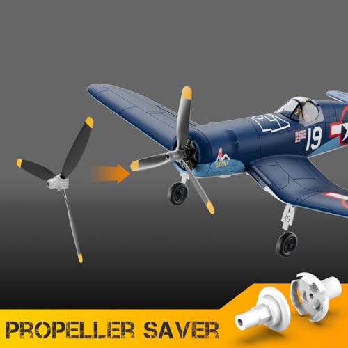VOLANTEXR Brushless RC Plane 4 Channel - F4U Corsair 500mm RC Airplane with 3D Aerobatic & XPilot Stabilizer, 3 Flight Modes, 2.4G Remote Control Airplane RTF Fully Assembled 19in x16 inches