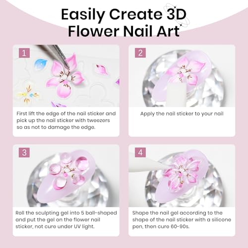 3D Nail Sculpting Gel, Clear Molding Gel for Nail Art Non-Sticky - color: Ice Clear