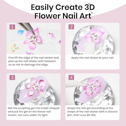 3D Nail Sculpting Gel, Clear Molding Gel for Nail Art Non-Sticky - color: Ice Clear