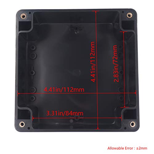 Junction Box IP65 Waterproof ABS Plastic Electrical Project Case Power Junction Boxes, Project Box with 4 PCS M16 Cable Glands 4.72x4.72x2.95 inch (120x120x75mm) - color: Black, size: 4.72"x4.72"x2.95"