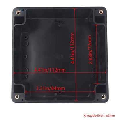Junction Box IP65 Waterproof ABS Plastic Electrical Project Case Power Junction Boxes, Project Box with 4 PCS M16 Cable Glands 4.72x4.72x2.95 inch (120x120x75mm) - color: Black, size: 4.72"x4.72"x2.95"