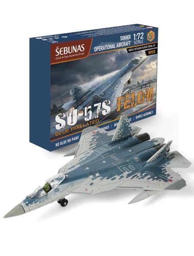 SEBUNAS 1/72 SU-57 Quick Build Fighter Jet Assemble Model Toy - color: 02.SU-57S