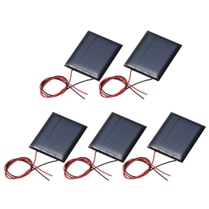 MECCANIXITY 5Pcs 2V 0.12W 60mA Mini Solar Panels, Small Polycrystalline Solar Cell Panel with Cable for DIY Electric Toy Materials Kits Charger - style: 2V 0.12W 60mA