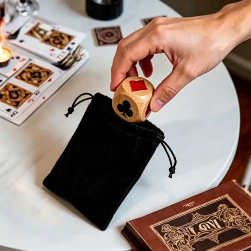 Wooden Euchre Trump Marker Dice Set - Large 1.57" (4cm) Clear Printed Euchre Cube, Trump Poker Game Kit, for Euchre Players & Card Game Lovers (One piece) - color: One Piece