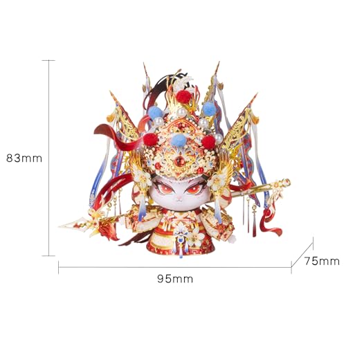 MU 3D Metal Puzzles Building Hua Mulan Figurine Character Themed Kitten Kitty, Women Hero Cat Figure Metal Model Kits Miniature Build, Assembling DIY Sets Hobby Birthday Gifts Home Desk Office Decor - style: Mulan