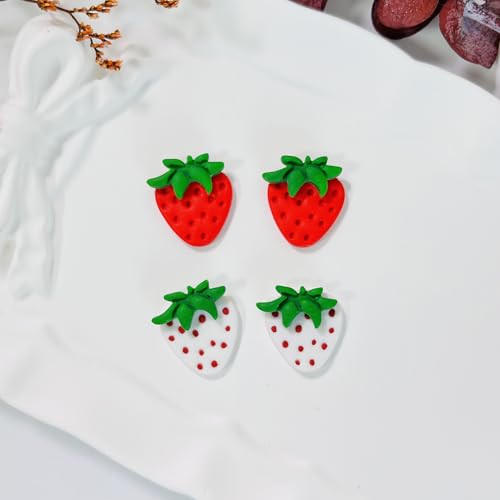 Xaekicr 2 Pcs Strawberry Polymer Clay Cutters Set – Cute Heart Clay Cutters & Texture Molds for Earrings Making, Clay Tools for DIY Polymer Clay Jewelry - color: G color